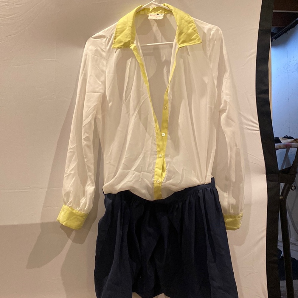 Dress looks like skirt with elegant white shirt
